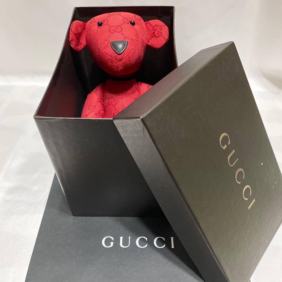 美品　グッチ　GUCCI　テディベア　GGブランドロゴ総柄　キャンバス地　箱有