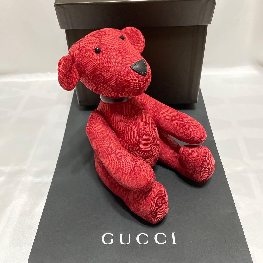 美品　グッチ　GUCCI　テディベア　GGブランドロゴ総柄　キャンバス地　箱有