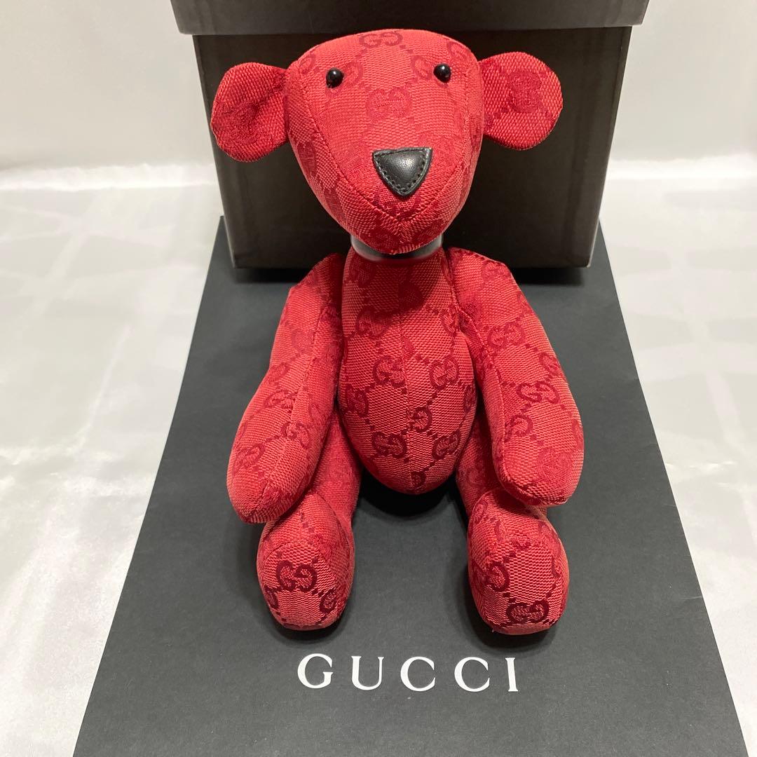 美品　グッチ　GUCCI　テディベア　GGブランドロゴ総柄　キャンバス地　箱有
