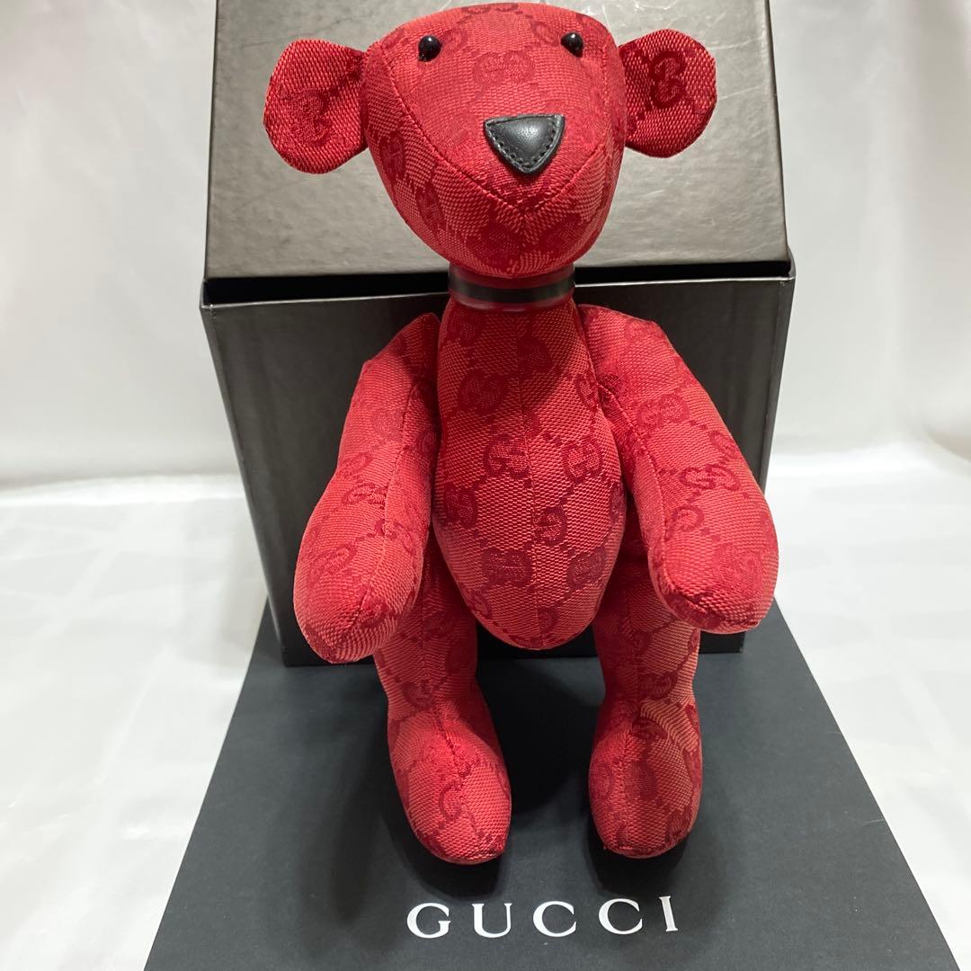 美品　グッチ　GUCCI　テディベア　GGブランドロゴ総柄　キャンバス地　箱有