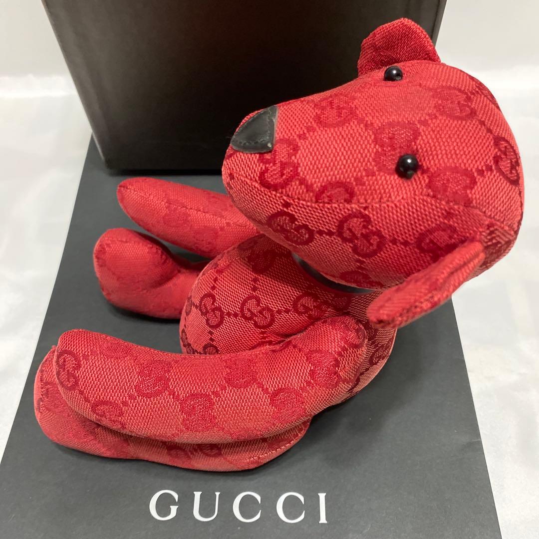 美品　グッチ　GUCCI　テディベア　GGブランドロゴ総柄　キャンバス地　箱有