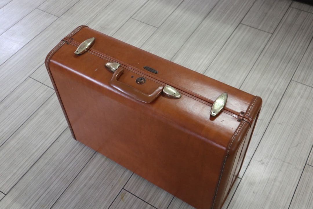 Samsonite キャメル レザー スーツケース アメリカ ヴィンテージ　家具
