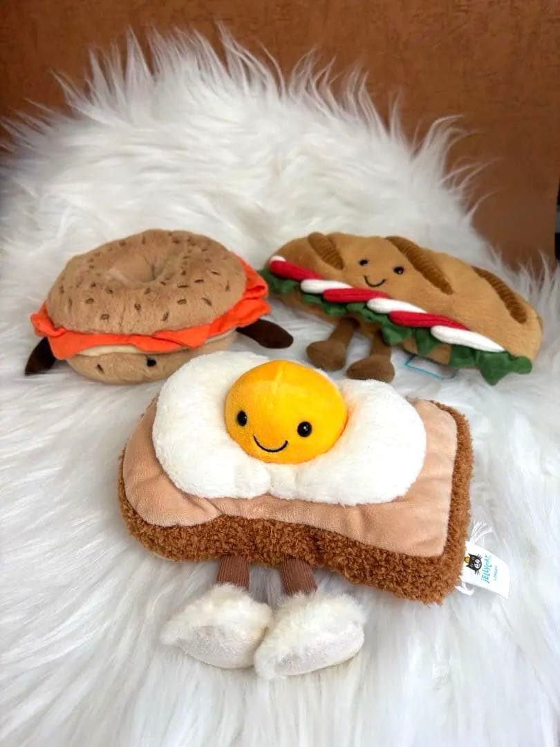 新品　ジェリーキャット べーグル　パン　ベーグルサンド　ぬいぐるみ　袋付き