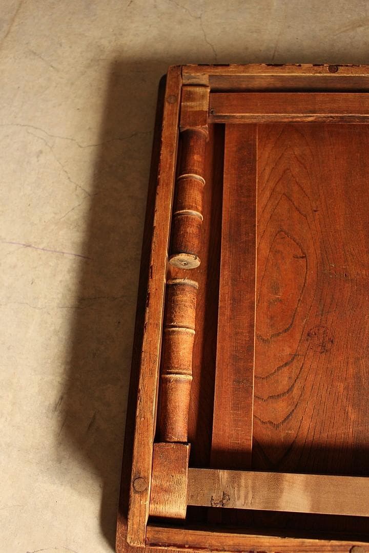 古い小ぶりな折り畳みテーブル　ちゃぶ台　古家具　古民家　古道具