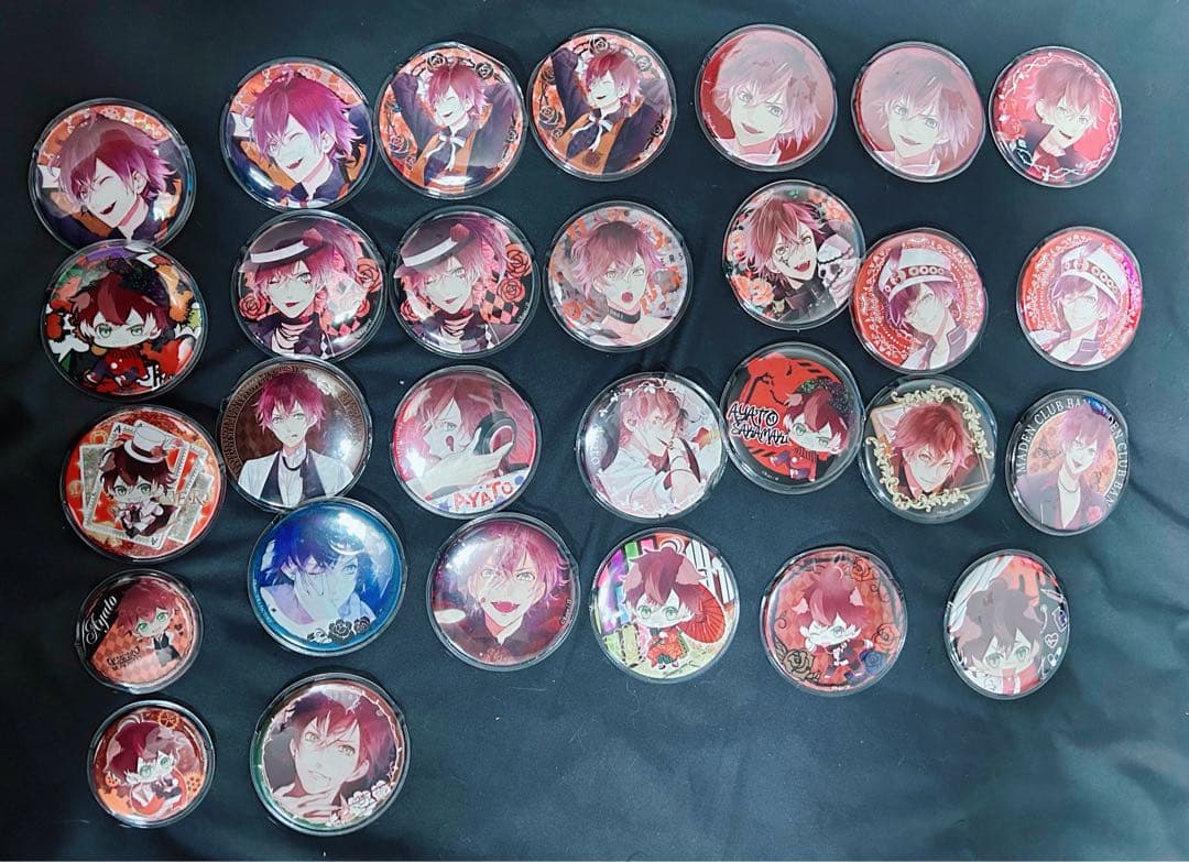 DIABOLIKLOVERS 逆巻アヤト 推し缶バッジ，デスパレードリングセット
