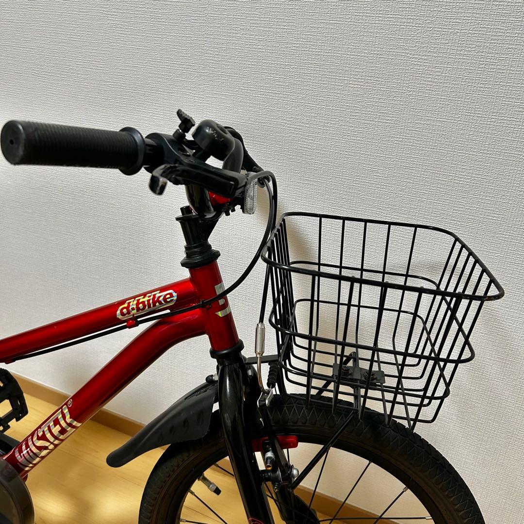 【文京区引取り限定】d-bike MASTAR+ 18インチ 赤 前カゴ付き