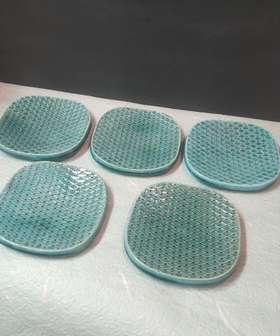 (511Z209)*陶芸 銘々皿 五客組 茶道具セット 水次 水指 懐石