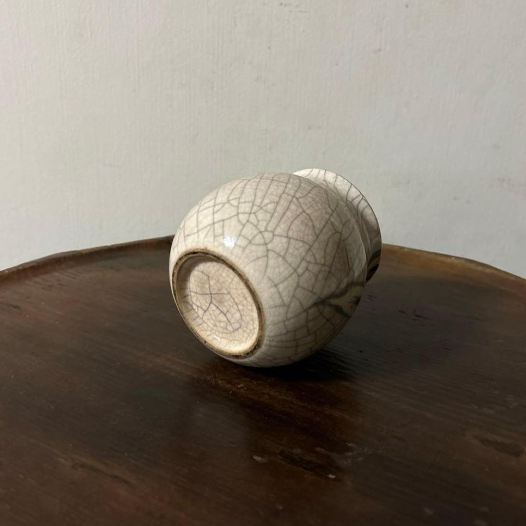 古い笹絵哥釉の器　花入れ　アンティーク　骨董　古道具　唐物　中国古玩　検:李朝