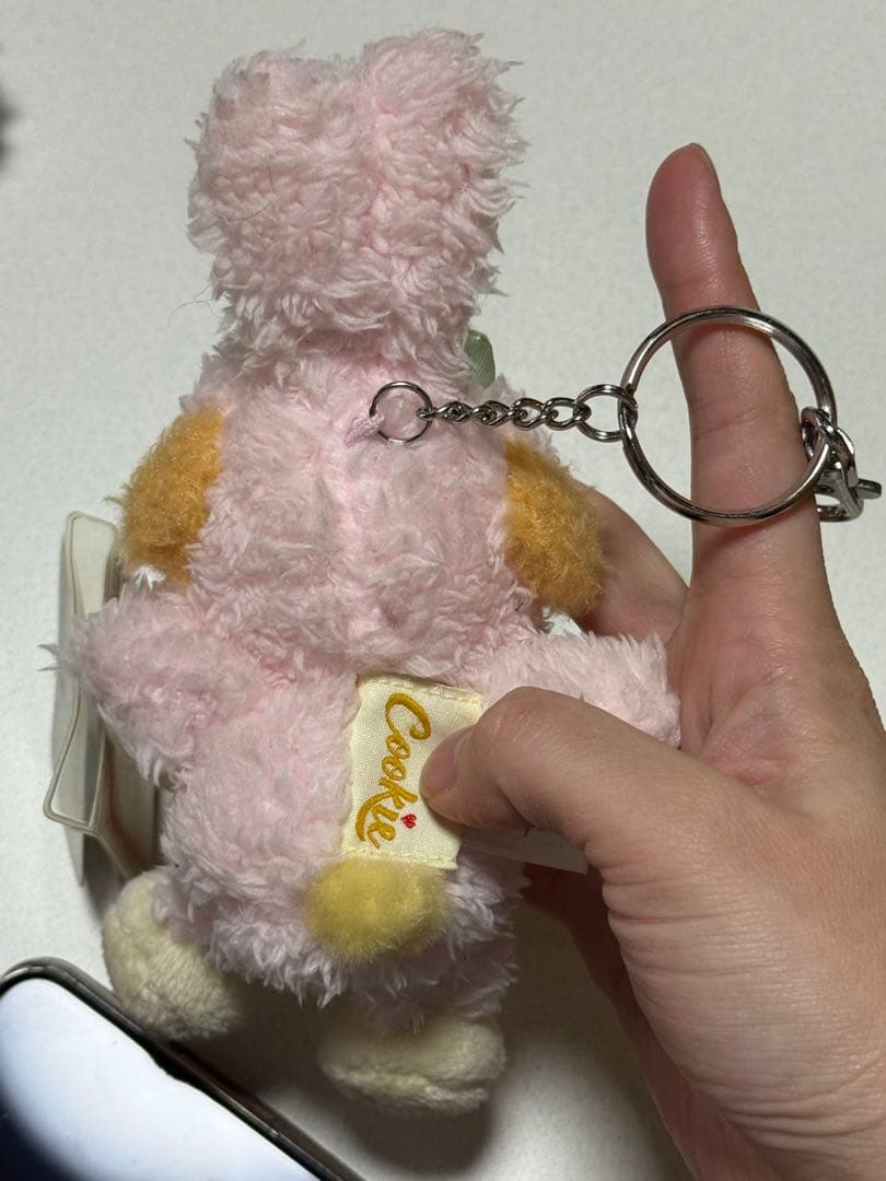 香港ディズニー　クッキー　ぬいぐるみ　チェーン　キーホルダー　イースター　タグ付