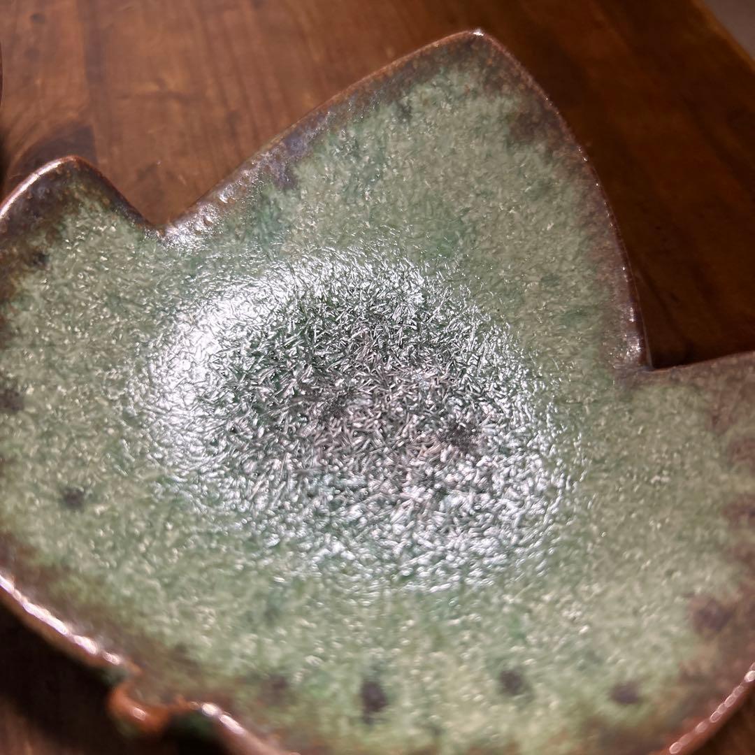 希少　玉峰窯 中尾哲彰作 銀河 銘々皿 ぶどうの葉　秋銀河釉　５枚