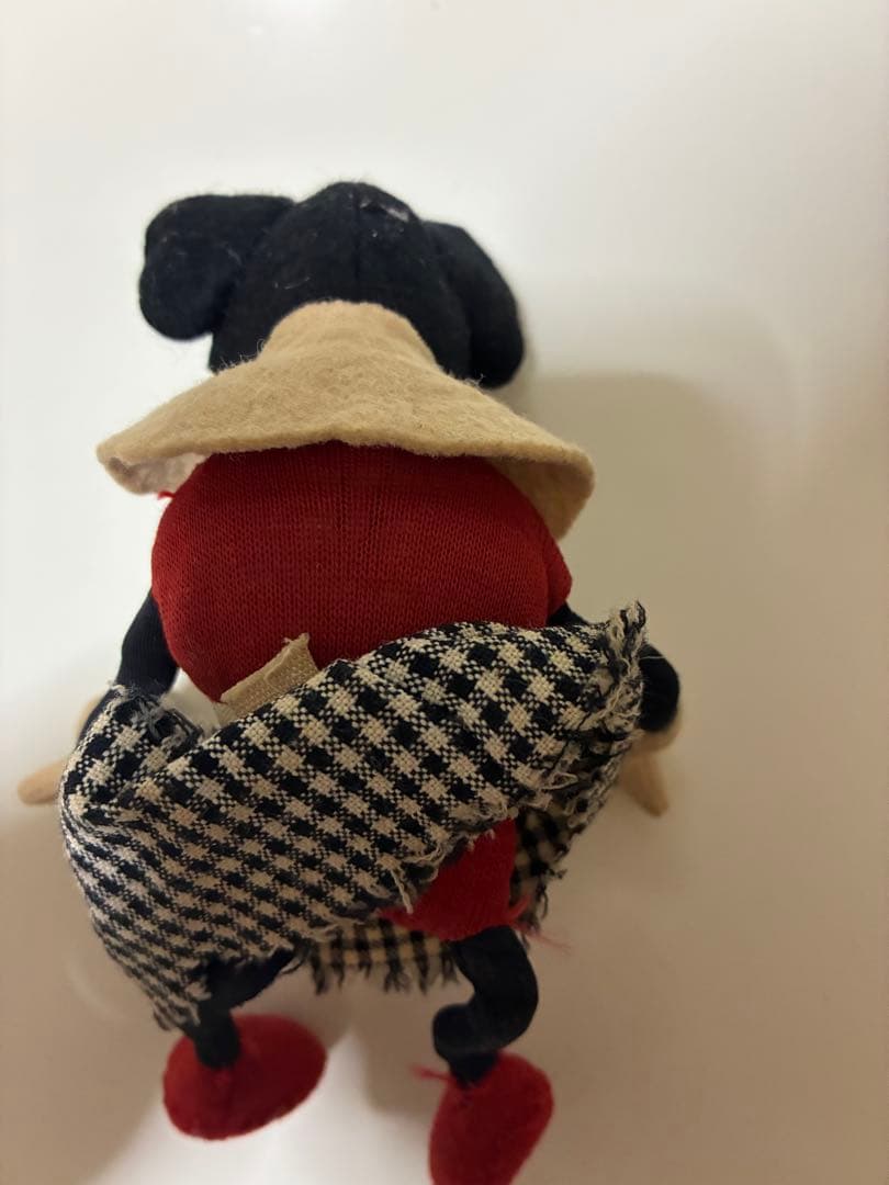 ドイツ　アンティーク　ヴィンテージミニー風布製人形 赤い衣装