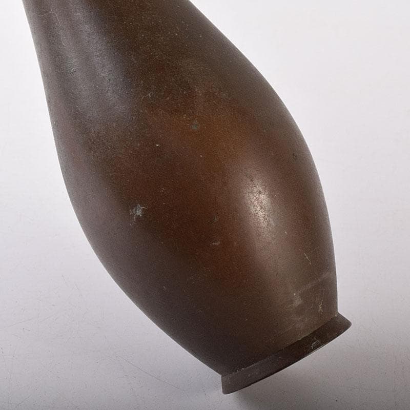 平安　秦蔵六造　古銅　鶴首花入　花瓶　M　R7907