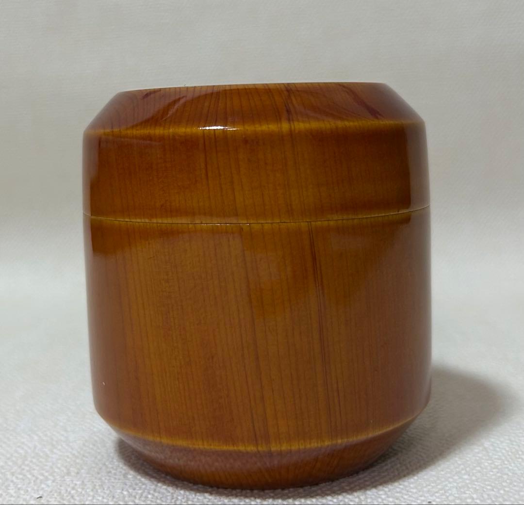 西村徳泉作 色絵松蓋置&春慶塗吹雪茶器 超美品 棗 茶碗 茶道具