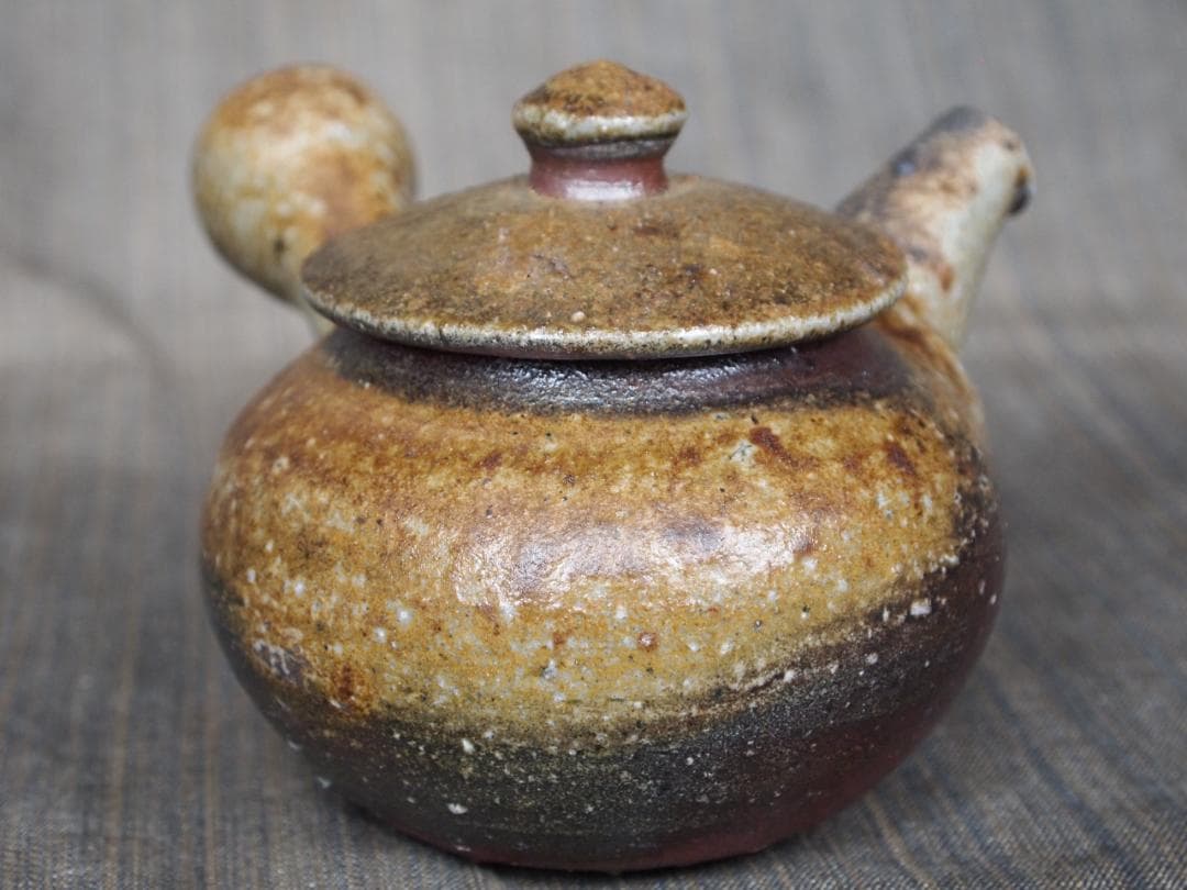 人気作家★竹内靖之【師：山本陶秀】★伊部手【黒】窯変急須