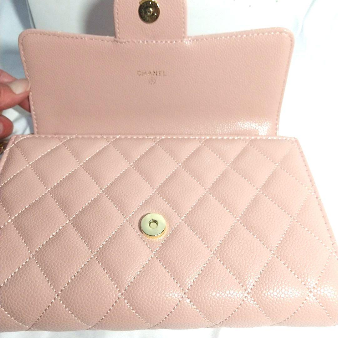 新品ピンクCHANELノベルティショルダーバックゴールドチェーンVIP限定