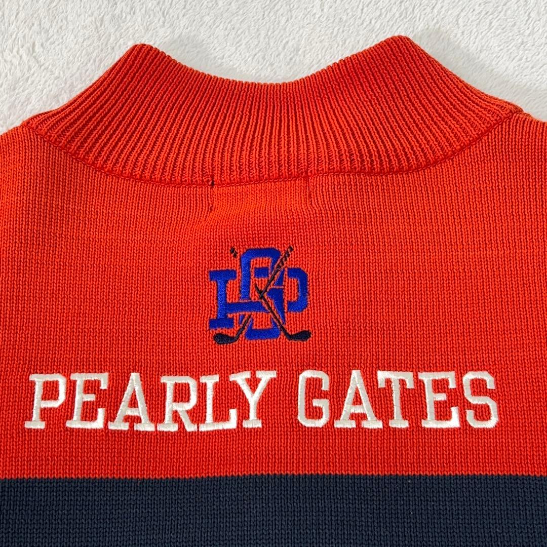 美品【PEARLY GATES】ゴルフフルジップニットジャケット 89ロゴ刺繍