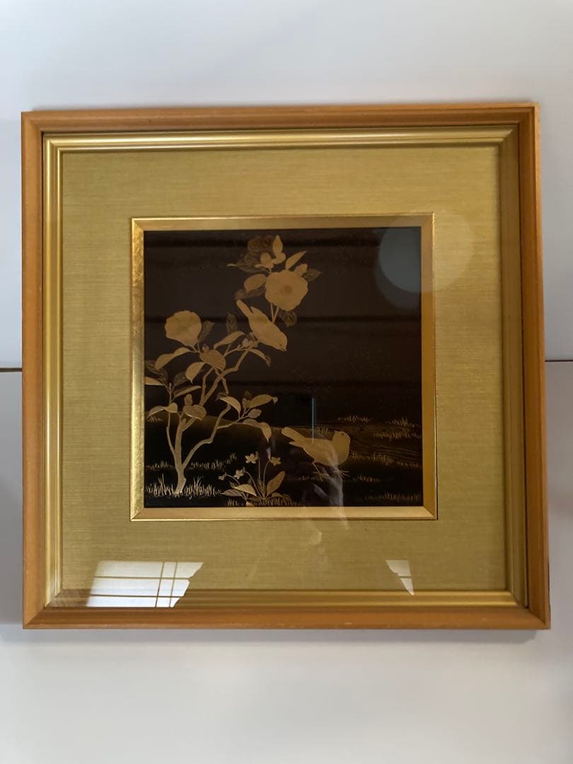 輪島塗　蒔絵　花鳥画