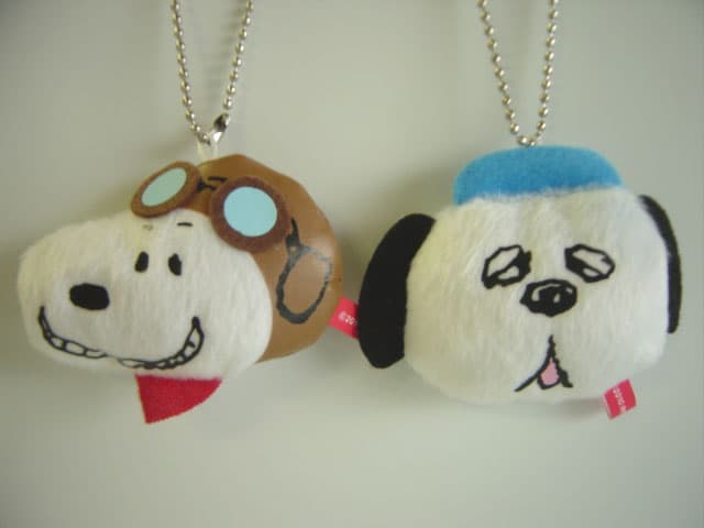 ♯Hpj09STスヌーピーSNOOPYフェイスマスコットキーチェーン全5種