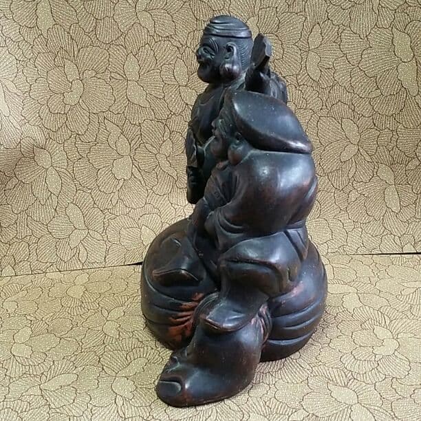 備前焼　大黒さまと布袋さま