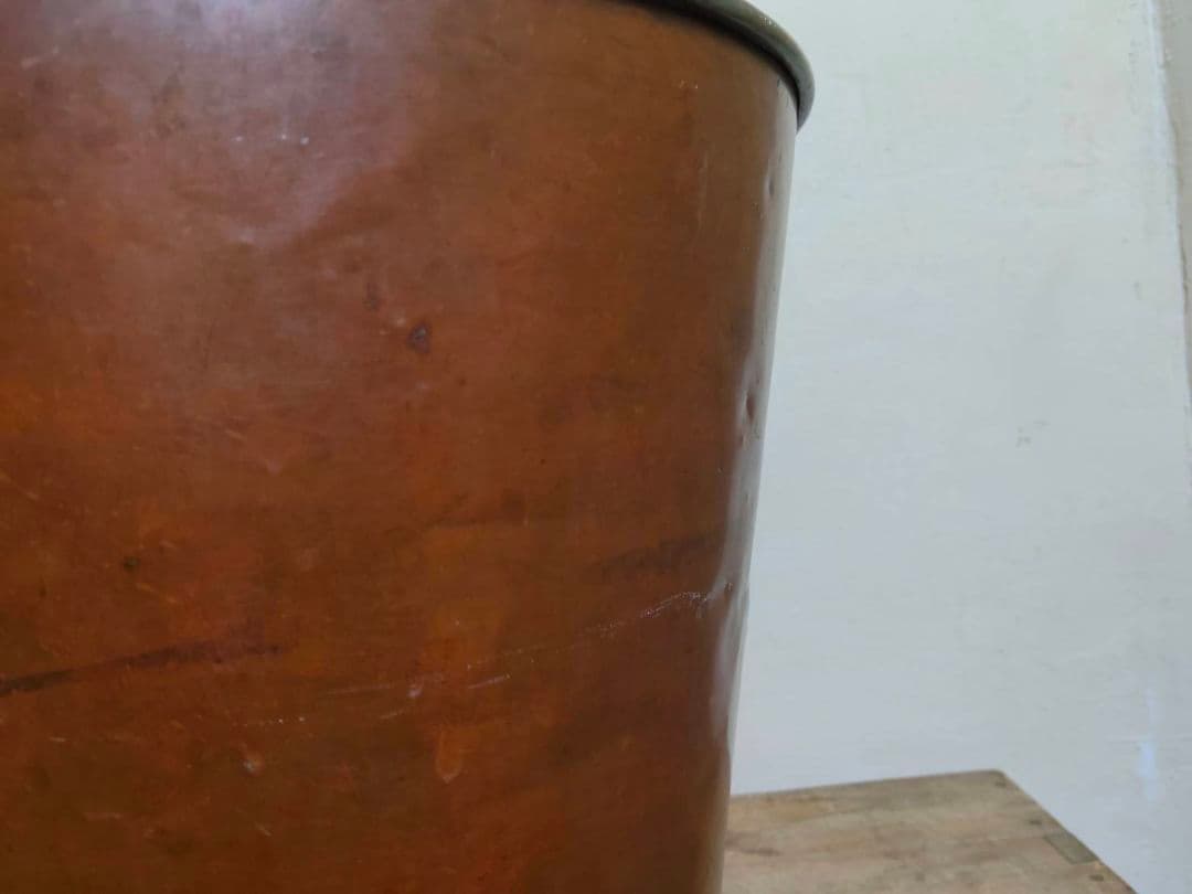 ★古い銅バケツ　シャビー　インダストリアル　昭和レトロ　古道具　アンティーク