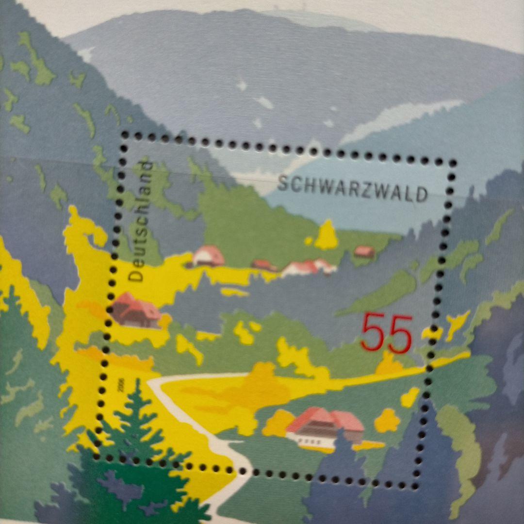 1578 外国切手 ドイツ 山の風景 小型シート 未使用