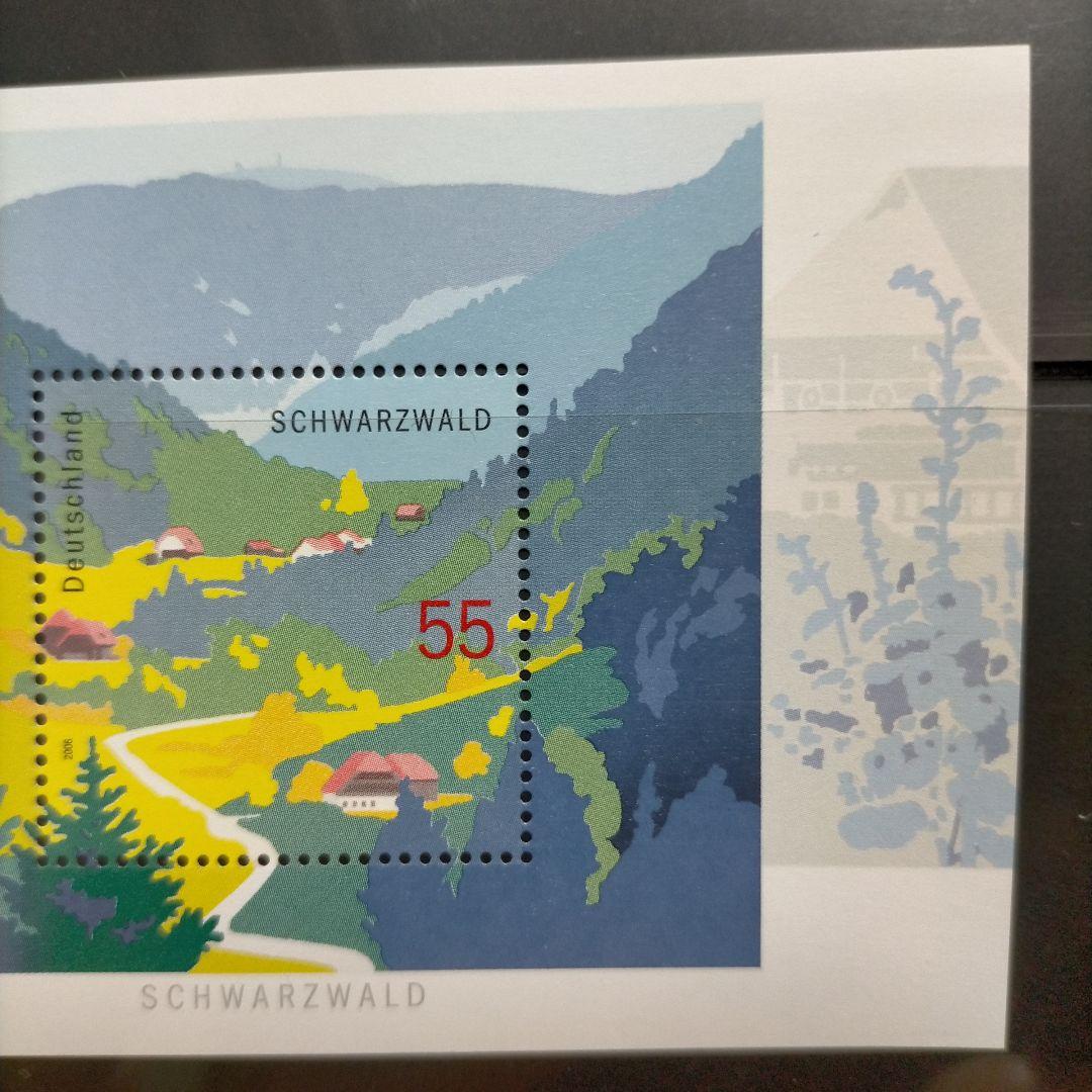 1578 外国切手 ドイツ 山の風景 小型シート 未使用