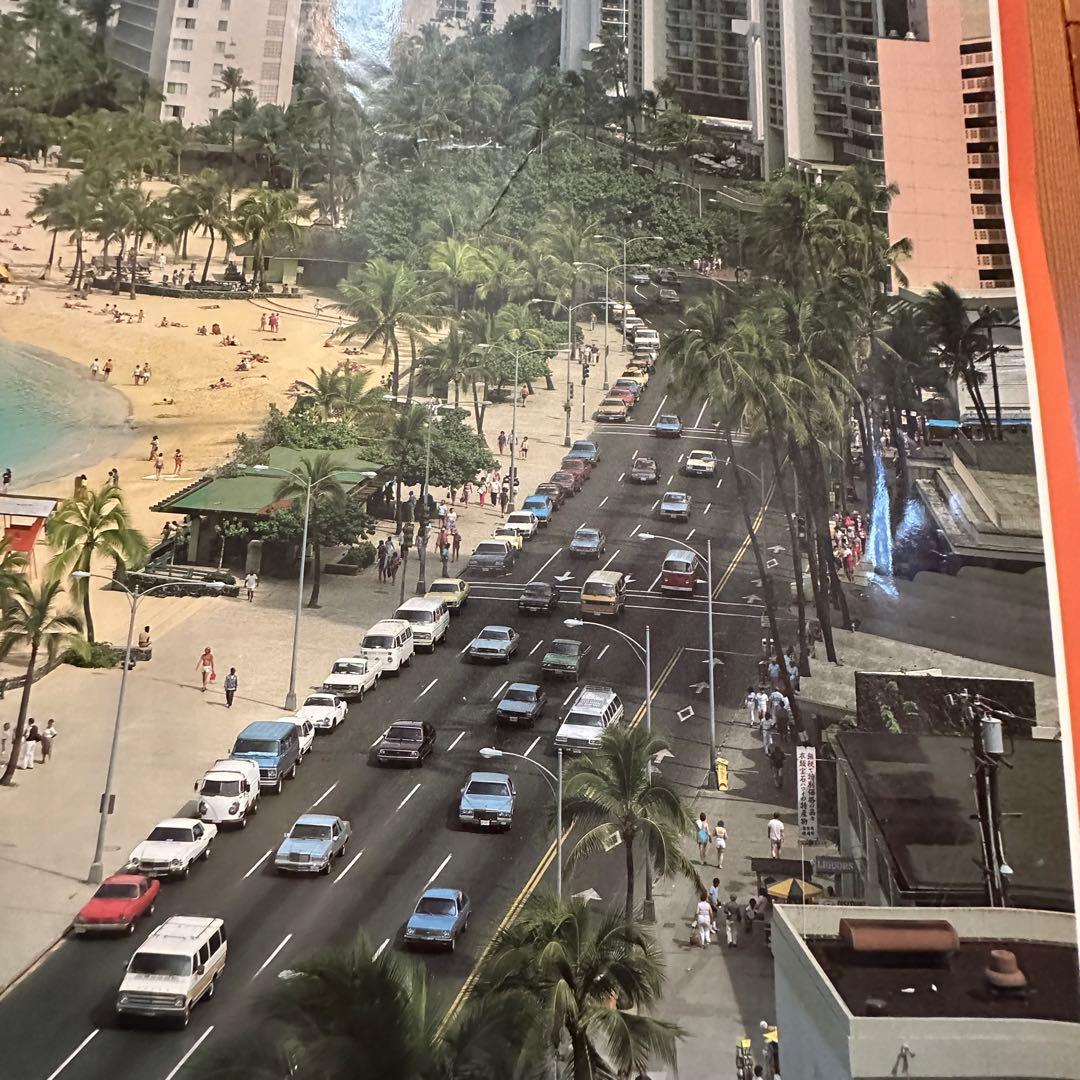 超レア70sオリジナルビンテージHawaiiハワイワイキキビーチフォトポスター