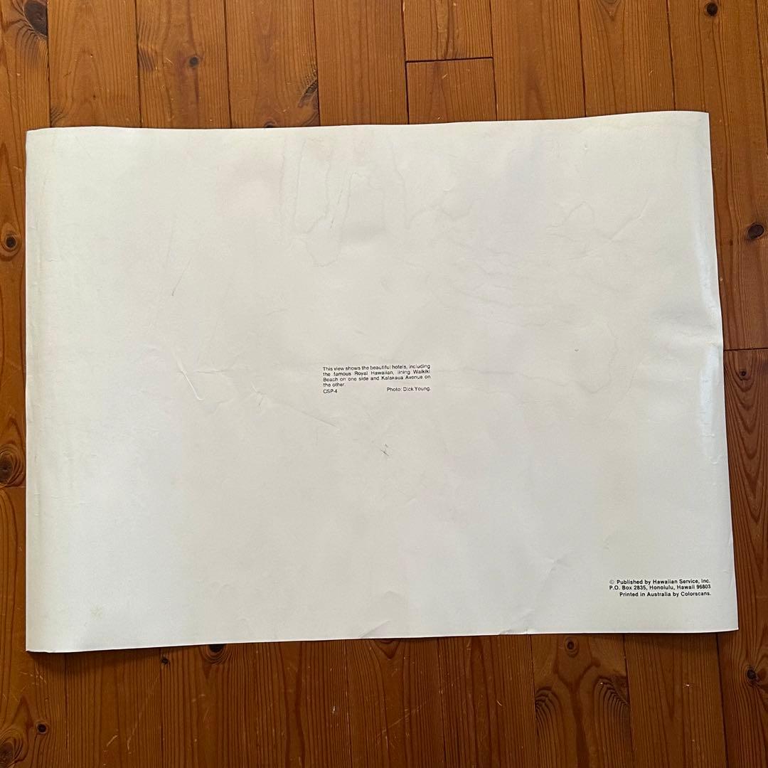 超レア70sオリジナルビンテージHawaiiハワイワイキキビーチフォトポスター