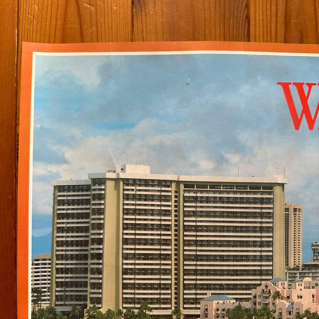 超レア70sオリジナルビンテージHawaiiハワイワイキキビーチフォトポスター