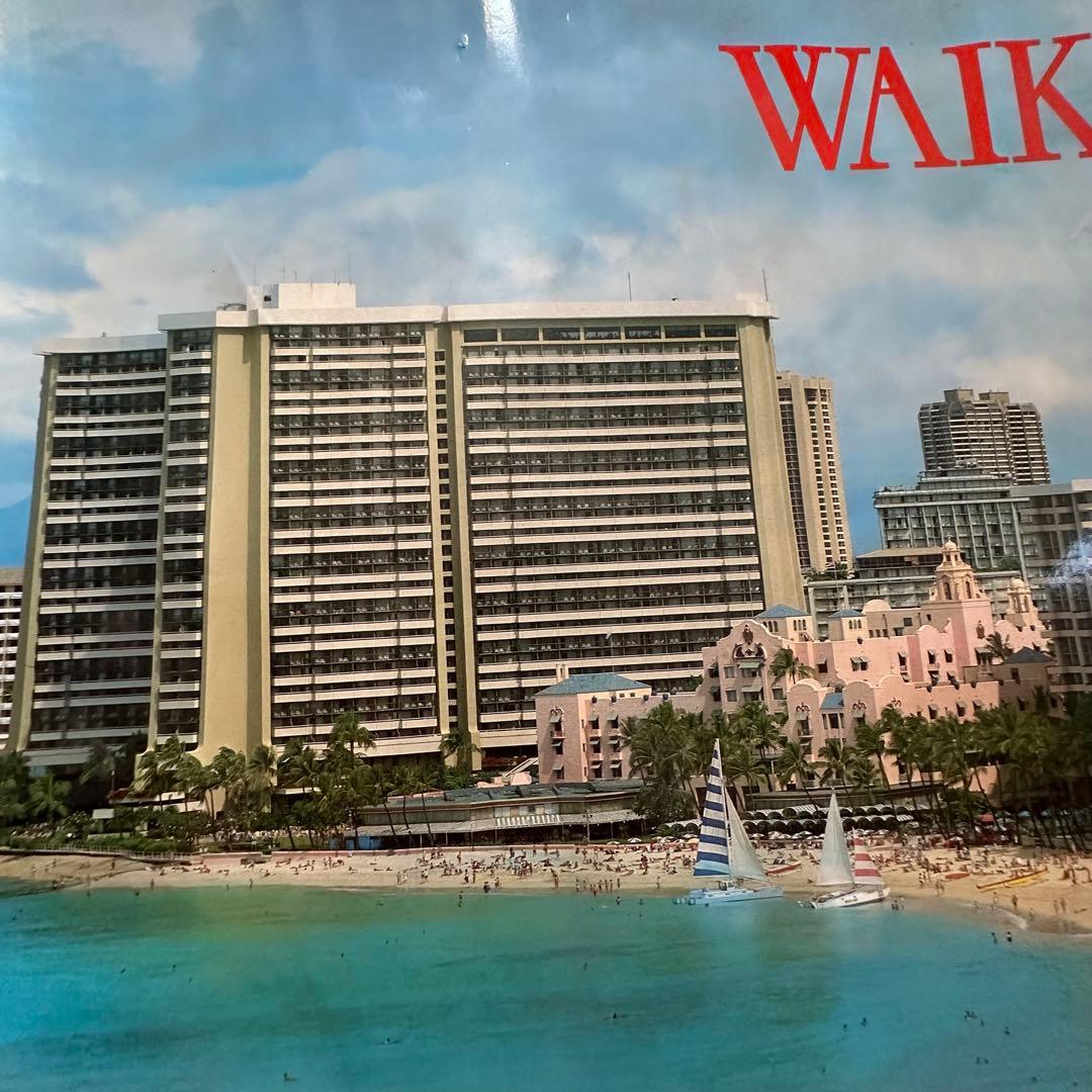 超レア70sオリジナルビンテージHawaiiハワイワイキキビーチフォトポスター