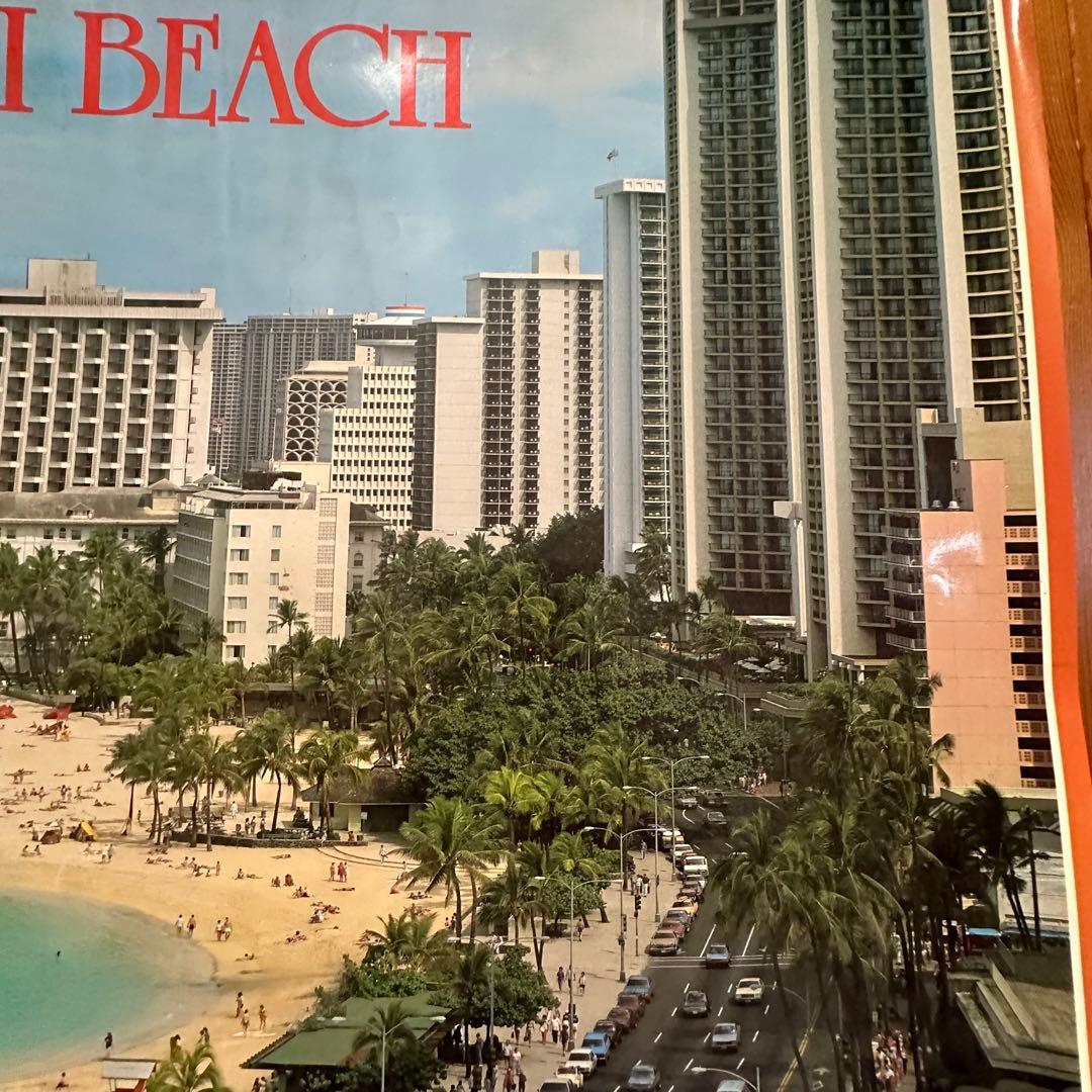 超レア70sオリジナルビンテージHawaiiハワイワイキキビーチフォトポスター