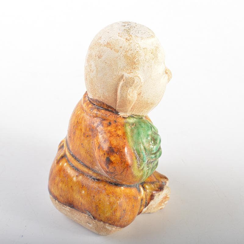 中国　唐三彩　陶人形　人物像　置物　時代箱　C　R7547