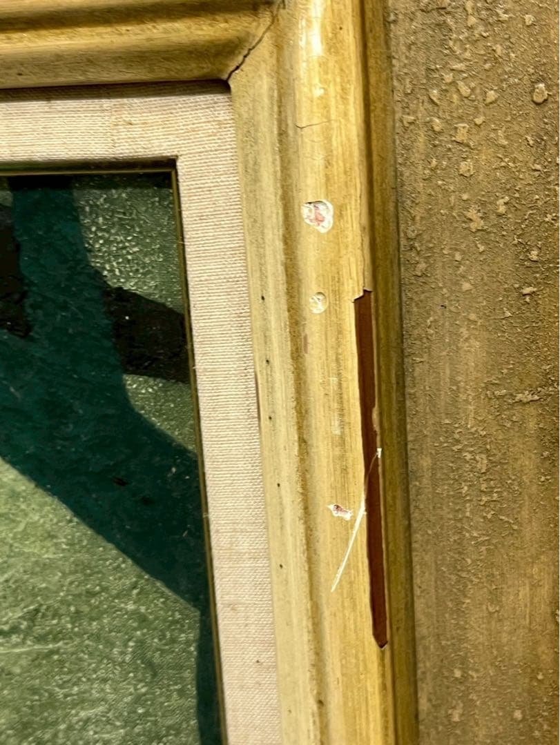 松井ヨシアキ「月夜の晩に」油彩 額装