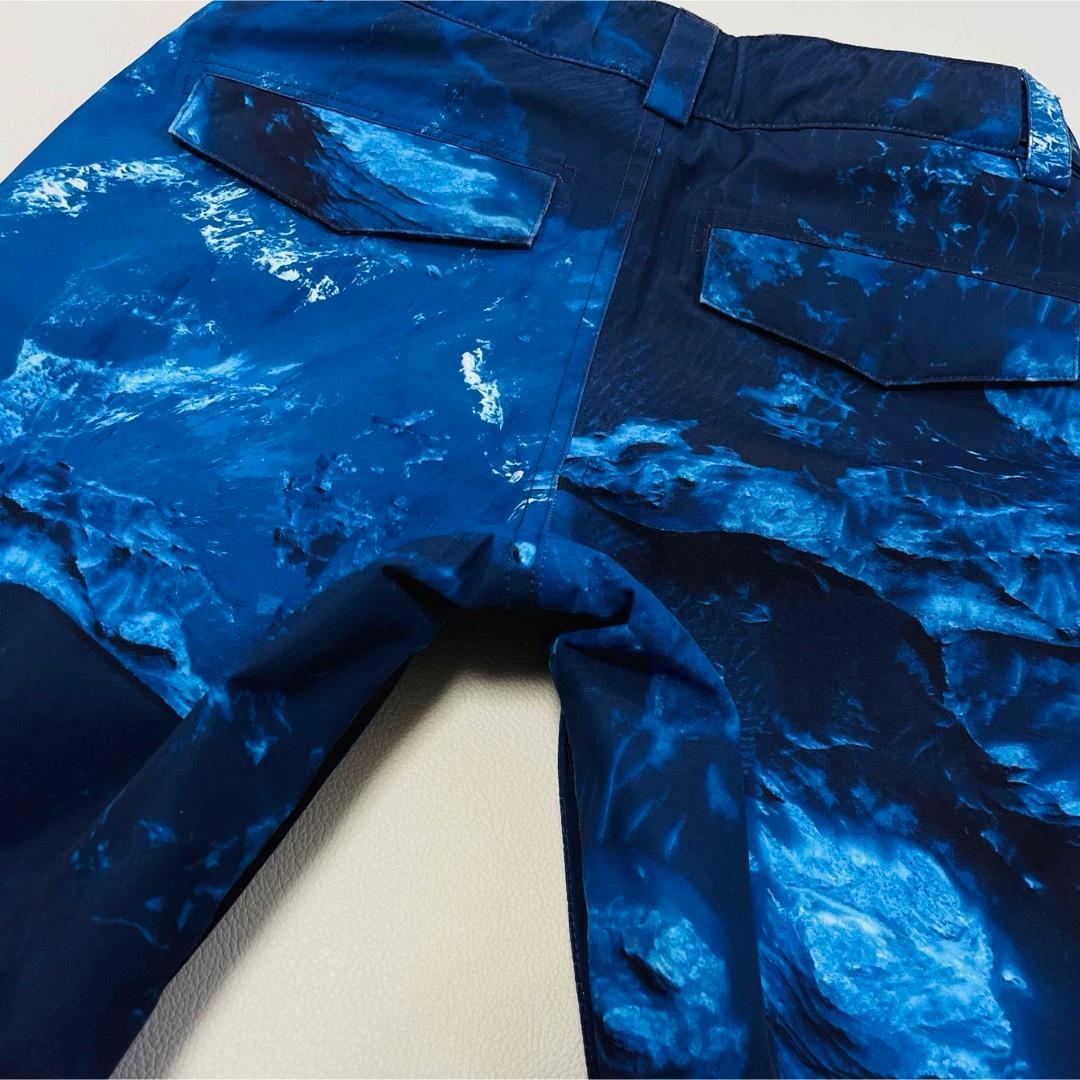 6625【美品】バートン　パンツ　ゴアテックス　総柄　キッズM ブルー スノボ