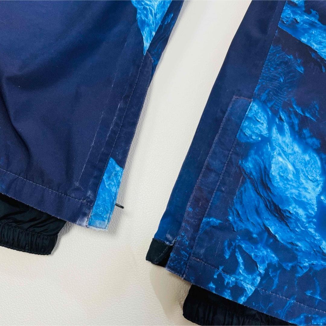 6625【美品】バートン　パンツ　ゴアテックス　総柄　キッズM ブルー スノボ