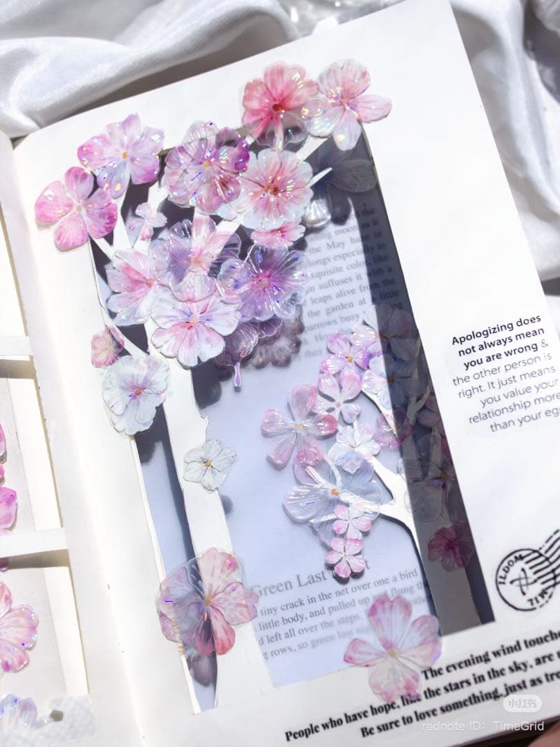 时间格子《樱落》海外マスキングテープ　マステ 【2387】