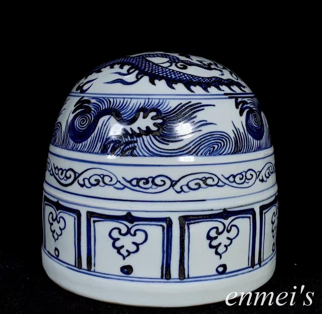 中国古美術✦元代青花龍紋モンゴル包✦文房具・純手描き・細工・置物・陶芸・案頭