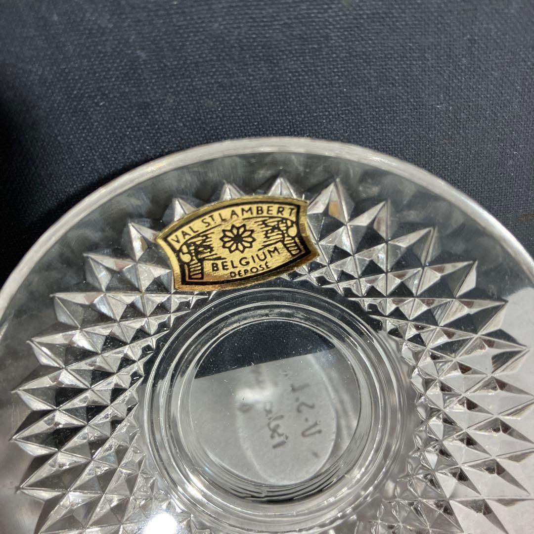 ベルギー王室御用達名門ガラス会社のカッティングガラス盃３点（日本の三ッ重盃？）