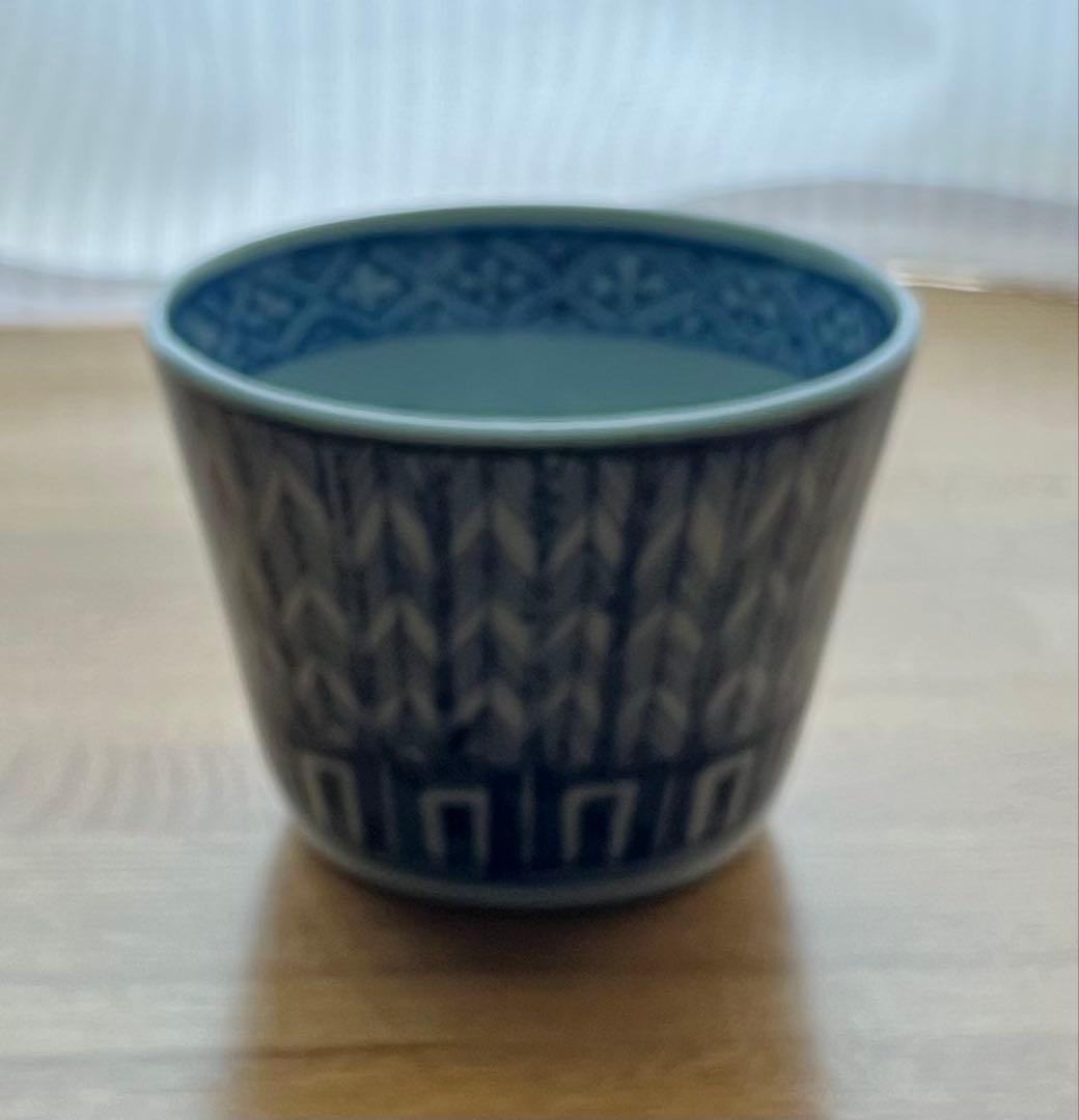 蕎麦猪口　古伊万里　矢羽根　染付　そば猪口　江戸時代　アンティーク　骨董　食器