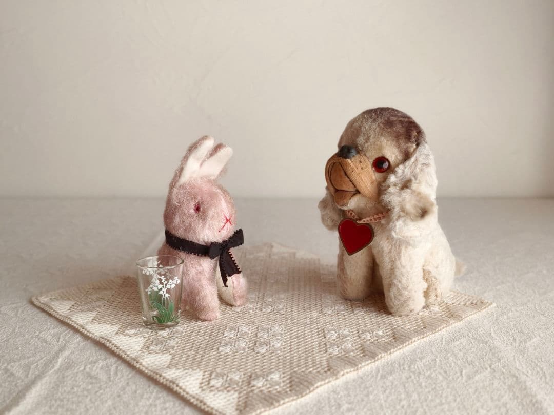 * vintage dog ♡ ハートのワンポイント キュートな ワンちゃん