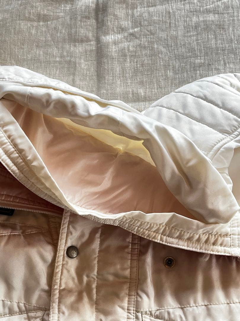 ASICS スキーウェア　ベスト　オーダーメイド　古着　ホワイト レッド