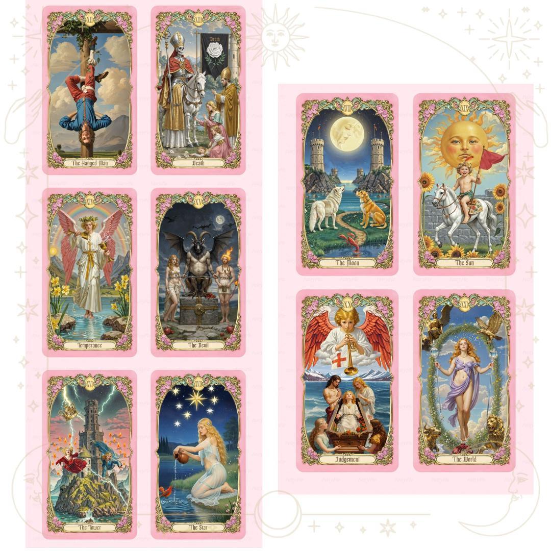 【正規品タロットカード】上品なピンク縁✨優雅で幻想的✨ロマンチックな愛のデッキ