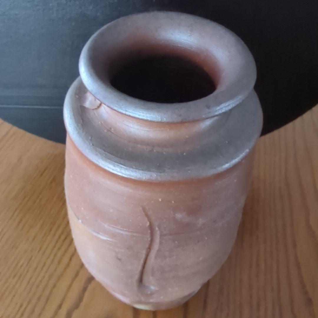 ●備前焼 花入 壺★後楽窯陶主 堀川恭平 作 〈 高22.5cm幅24.5cm〉