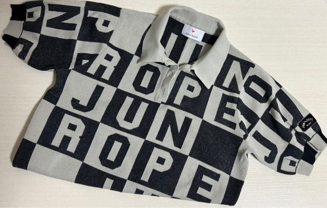 新品未使用●JUN&ROPE ポロシャツL ベージュグレー　ジュンロペ