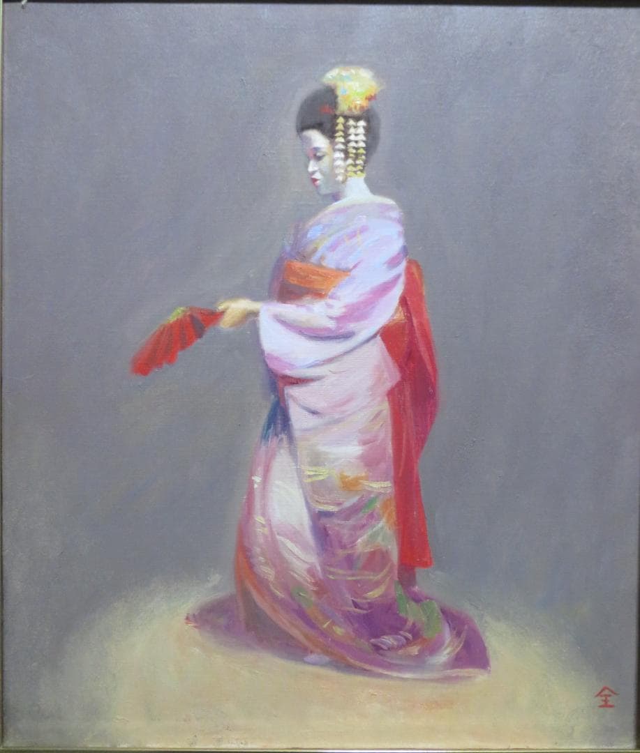 全和鳳　「舞」　油彩　F10号　韓国油彩画巨匠 　全和鳳美術館　師:須田国太郎