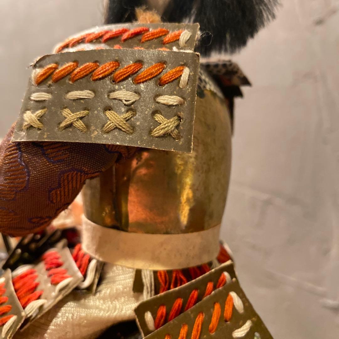 昭和初期 竹製 馬乗桃太郎 人形 共箱付き 骨董品 コレクション 川井一男