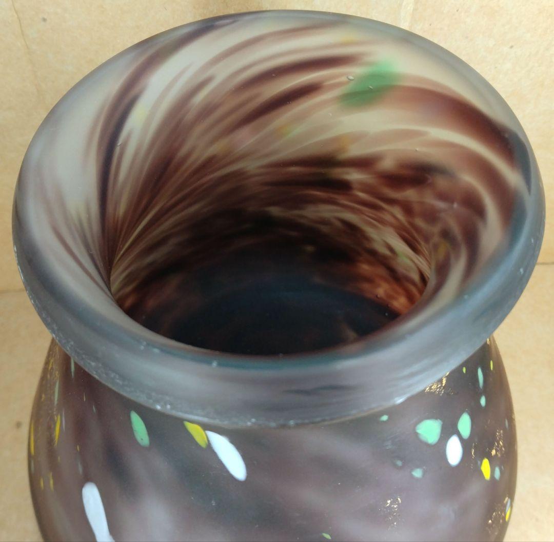 【本物保証】藤田喬平 手吹 紫金彩(花瓶) 共箱 希少作品