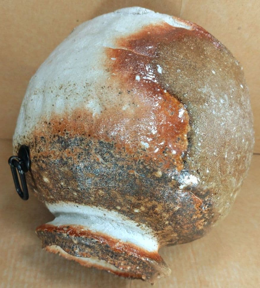 杉本貞光 信楽掛花入(信楽蹲壷）裏千家十五代 鵬雲斎 書付 共箱 寺垣外窯 美品