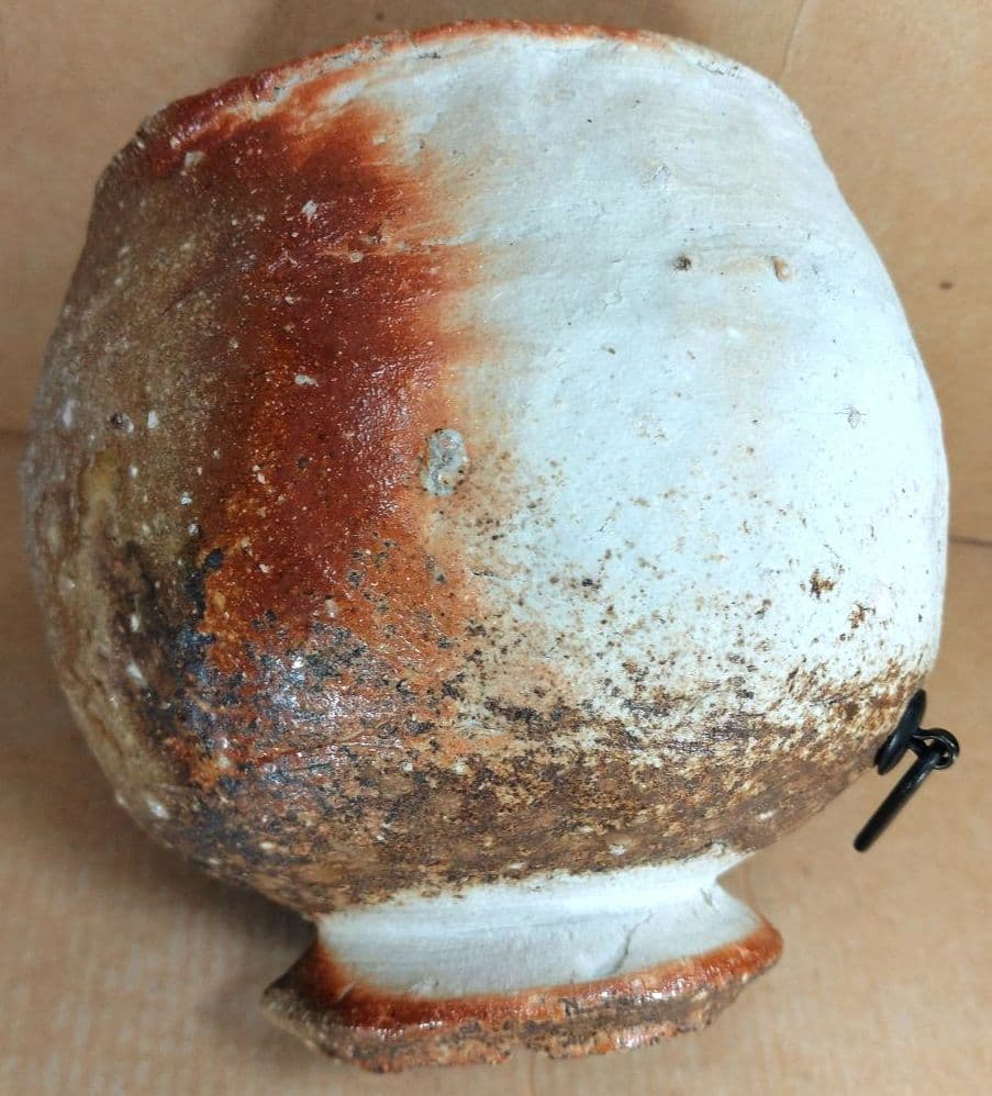 杉本貞光 信楽掛花入(信楽蹲壷）裏千家十五代 鵬雲斎 書付 共箱 寺垣外窯 美品