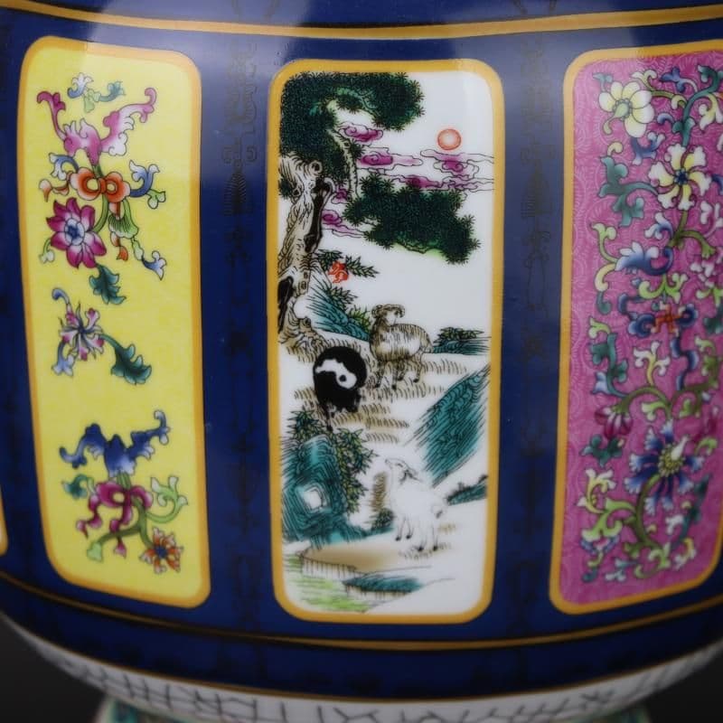 清乾隆蒔金琺瑯彩花鳥磁器王瓶 景徳鎮 陶磁器 装飾品 工芸品 美術品 置物